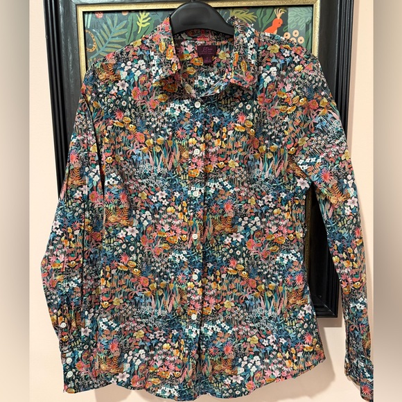 J. Crew Tops - 💐 J Crew Liberty fabrics Faria button down shirt floral size 2